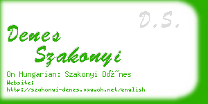 denes szakonyi business card